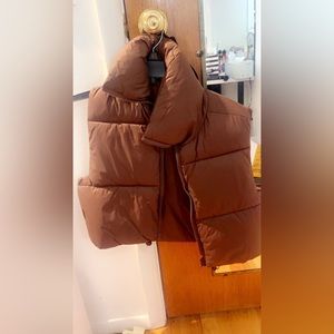 Brown puffer vest